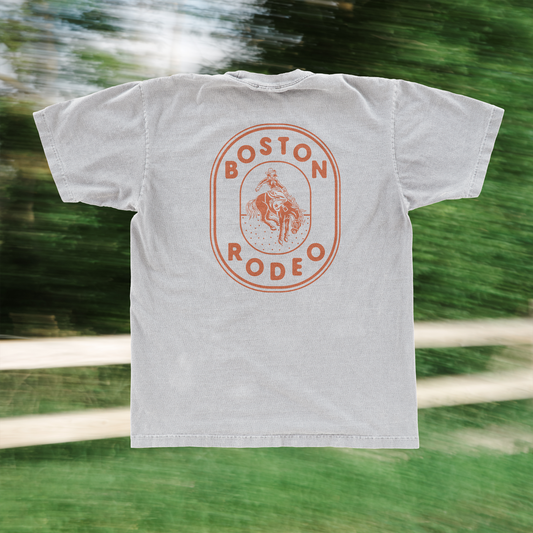 Boston Rodeo Logo Tee (Off White/Boston Orange)