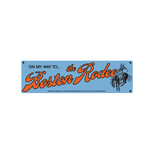 On My Way To The Rodeo Bumper Sticker (Blue)